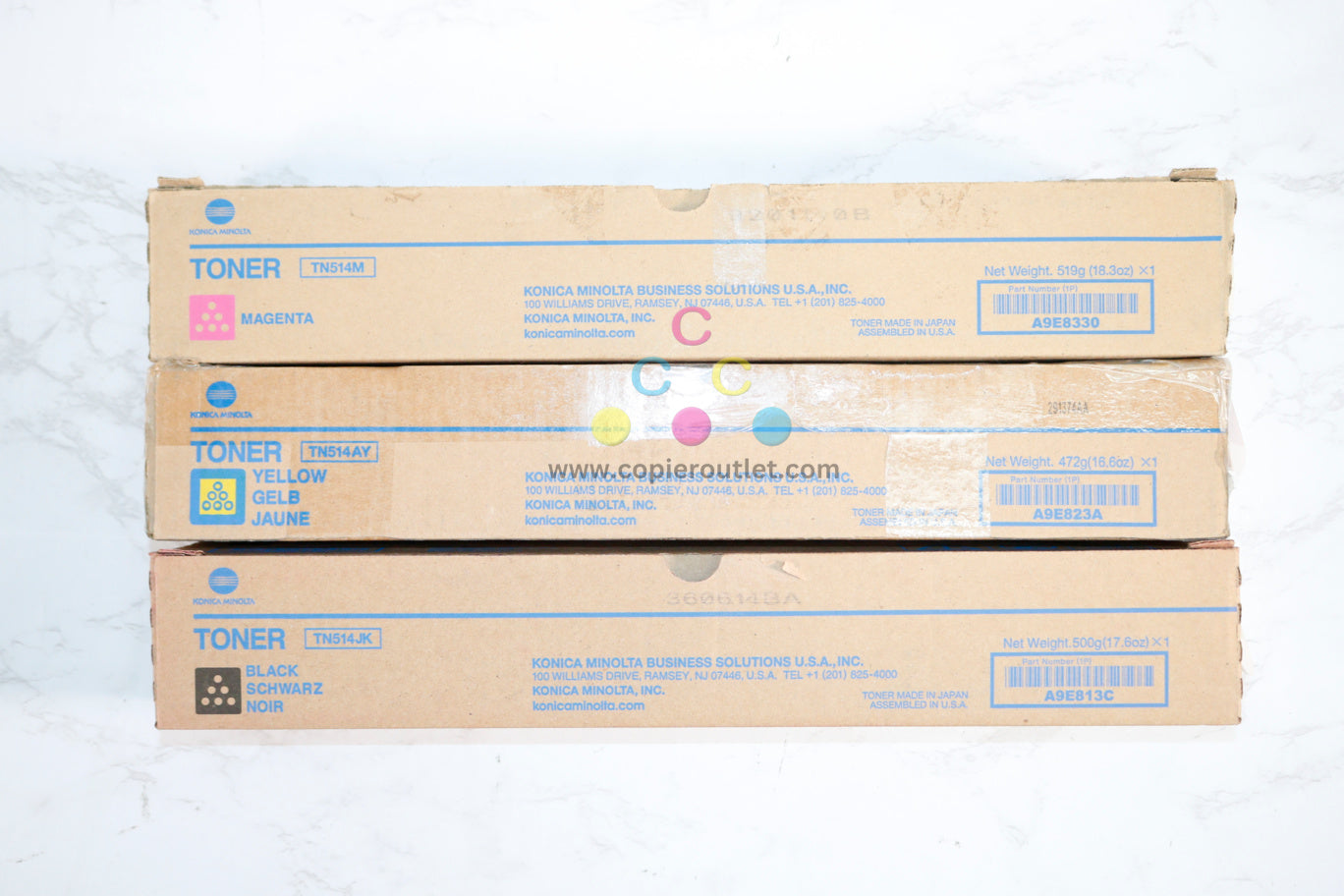 3 Cosmetic OEM Konica Minolta BH C458,C558,C658 TN514M,TN514AY,TN514JK MYK Toners