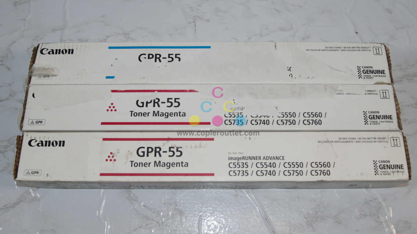 3 Cosmetic OEM Canon iR-ADV C5535,C5540,C5550,C5560 GPR-55 C,M,M Toners