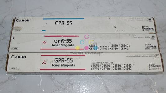 3 Cosmetic OEM Canon iR-ADV C5535,C5540,C5550,C5560 GPR-55 C,M,M Toners