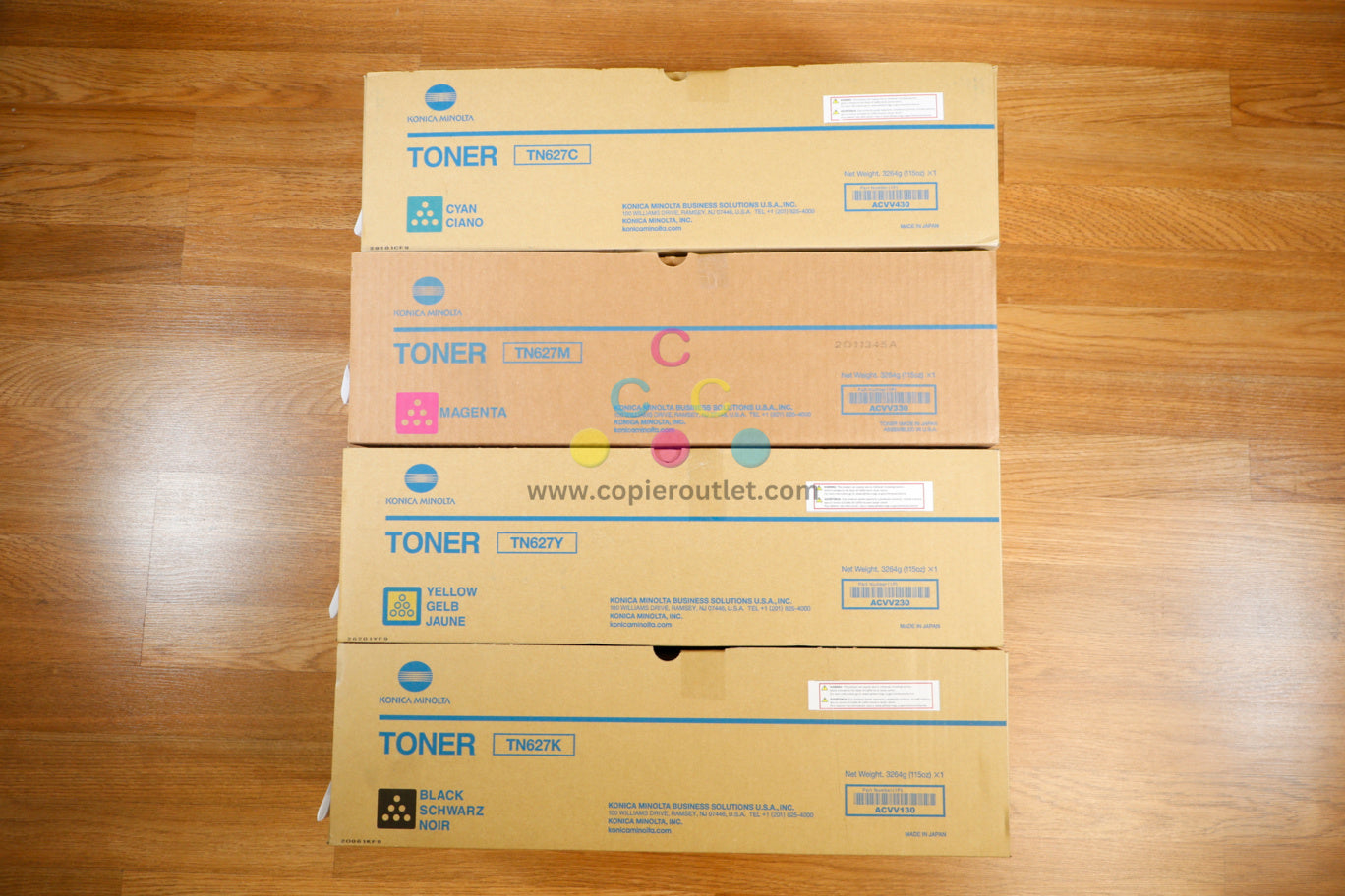 Konica TN627 CMYK Toner Set For Accurio Press C12000, C14000 Same Day Shipping!!