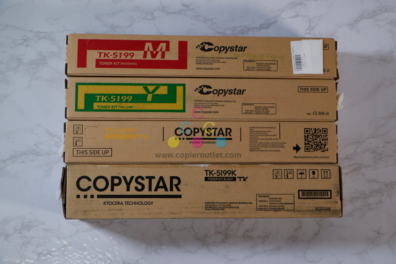 Copystar CS306ci/CS307ci/CS308ci TK-5199 Magenta, (2) Yellow, Black Toner Kit