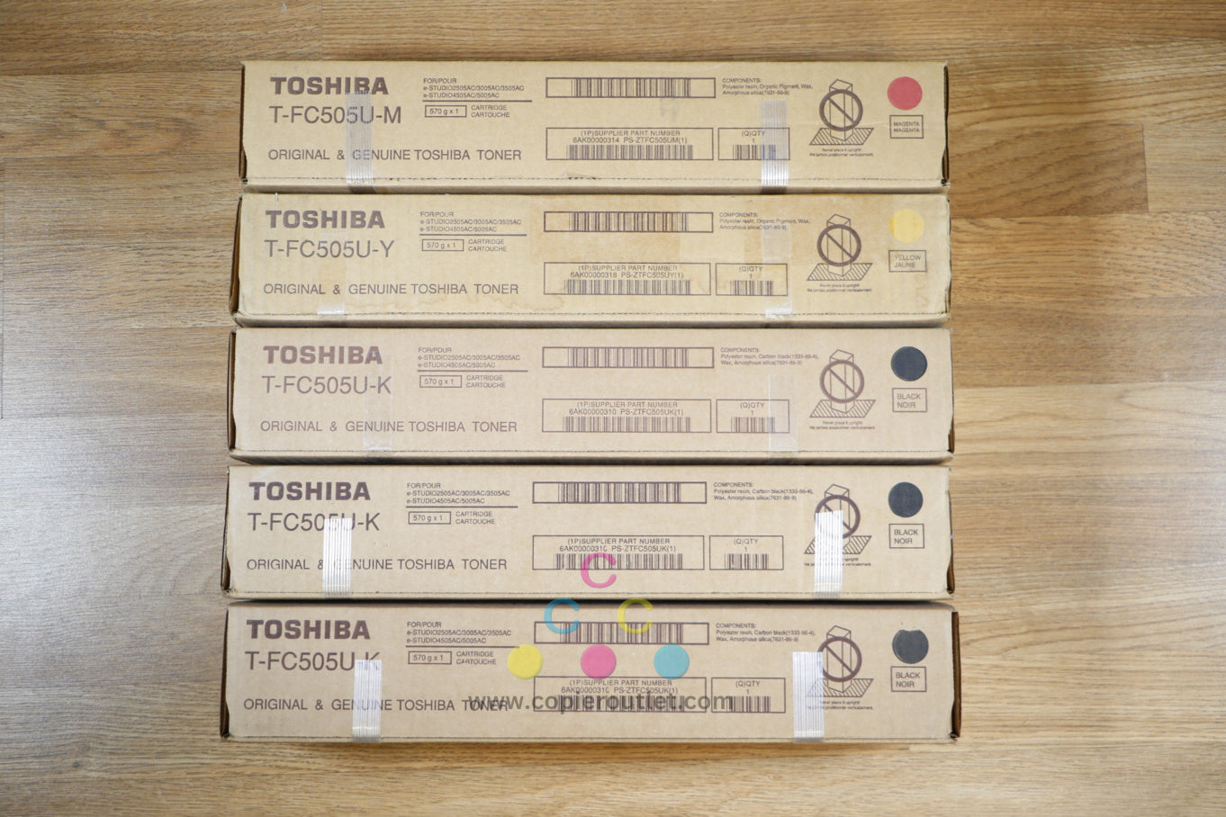 Toshiba T-FC505U MYKKK Toner e-STUDIO 2505AC 3005AC 3505AC 4505AC Same Day Ship