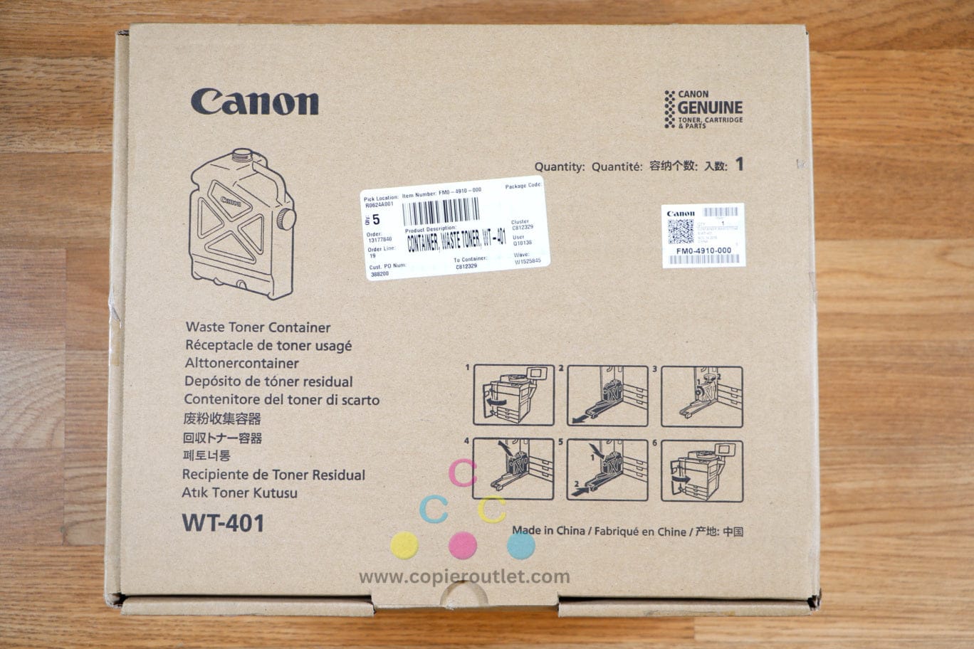 Genuine Canon WT-401 Waste Toner Container imagePRESS C60 C800 C910 FM0-4910-000