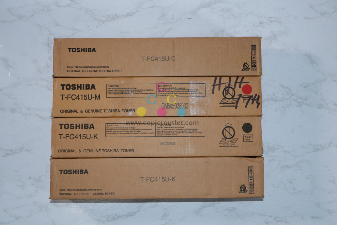 4 New OEM Toshiba eStudio 2515AC,3015AC,3515AC,4515AC CMKK Toners T-FC415U