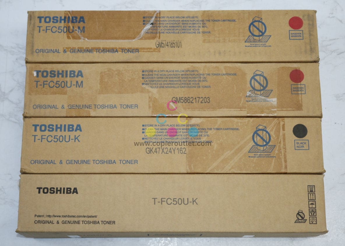 4 OEM Toshiba eSTUDIO 2555C,3555C,4555C,5055C T-FC50U-M & T-FC50U-K Toners