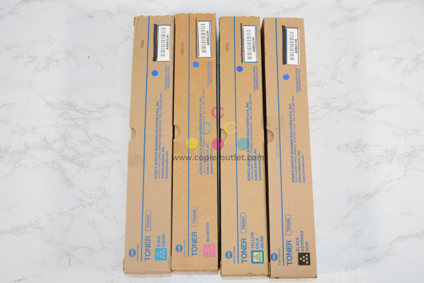 OEM Konica Minolta Bizhub C258,C308,C368 TN324 CMYK Low Yield Toner Set