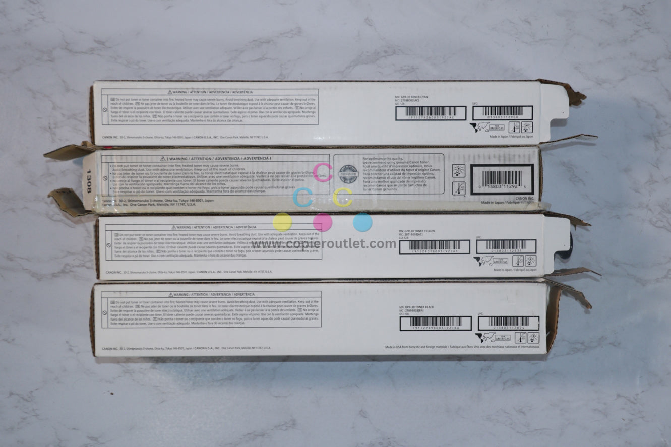 Open OEM Canon iR ADVANCE C5045,C5051,C5250,C5255 GPR-30CMYK Toner Set