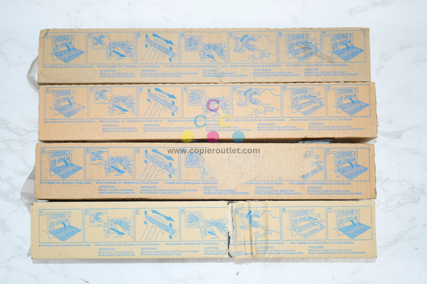 4 Cosmetic OEM Konica Minolta C224,C364,C284 TN321 CMYK Toners Same Day Ship