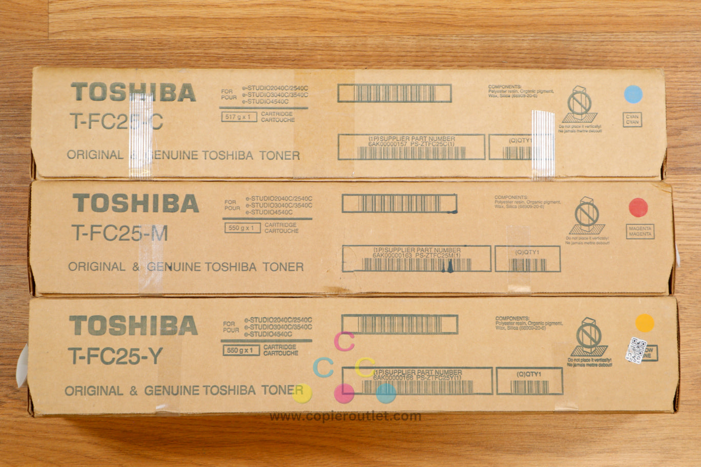 Genuine Toshiba T-FC25 CMY Toner Cartridge eSTUDIO 2040C 2540C 3040C 3540C 4540C