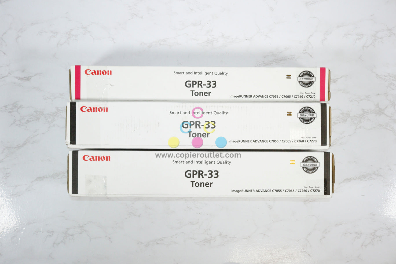 3 OEM Canon iRUNNER C7055,C7065,C7260,C7270 GPR-33 MKK Toner Cartridges