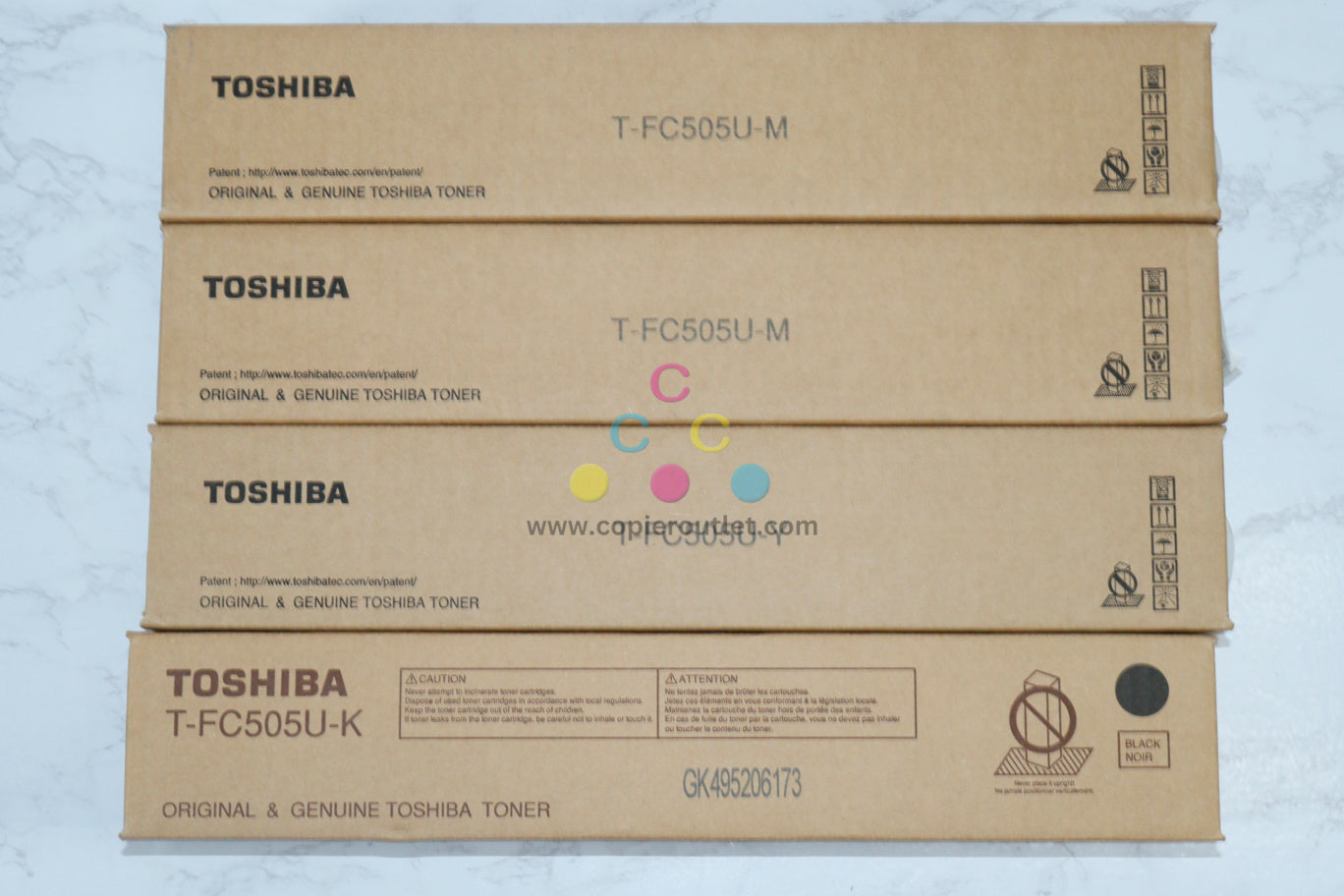 4 New OEM Toshiba e-STUDIO 2505AC/3005AC T-FC505U MMYK Toner Cartridges