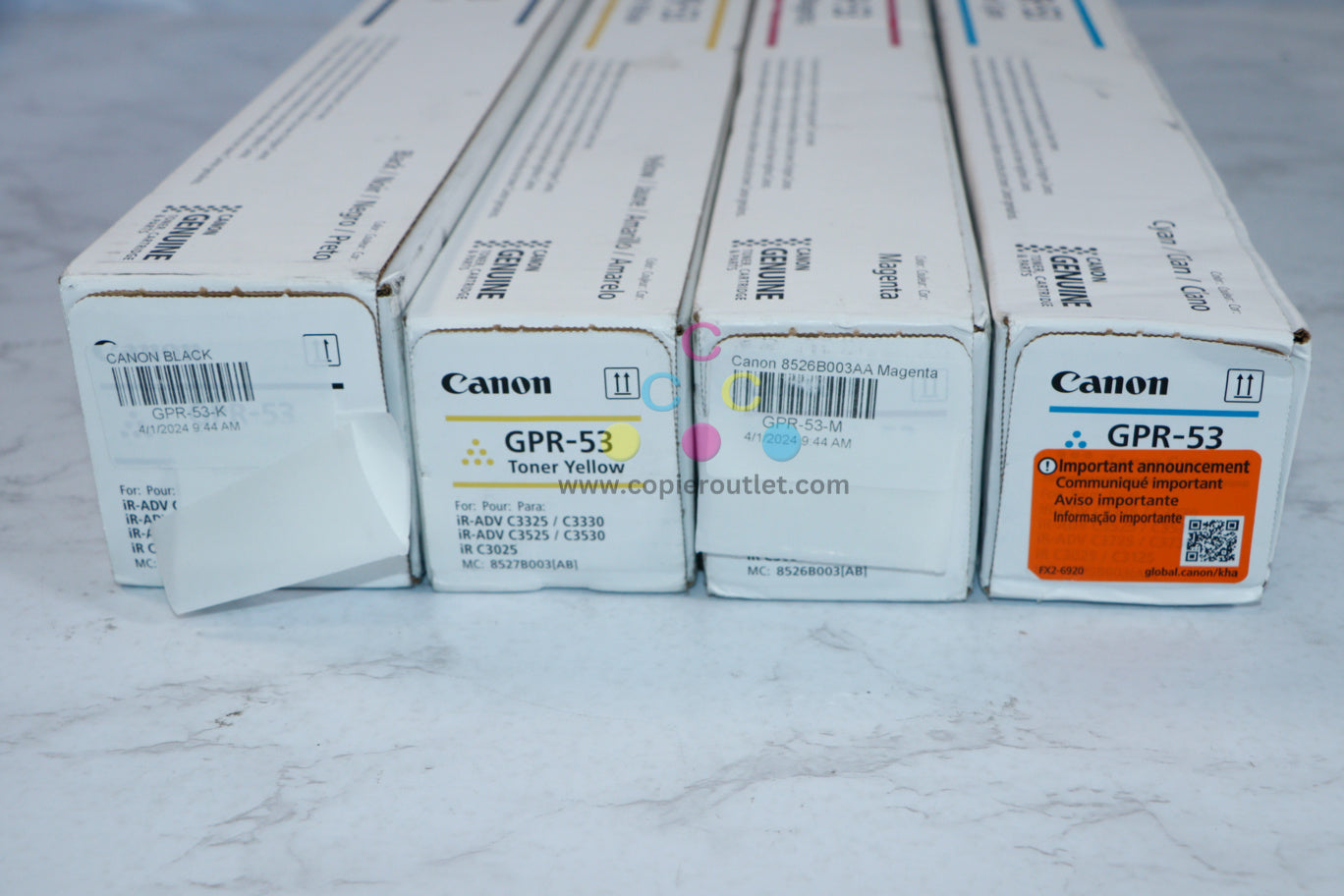 Cosmetic Canon iRUNNER C3325, C3330, C3525, C3530, C3725 GPR-53 CMYK Toner Set