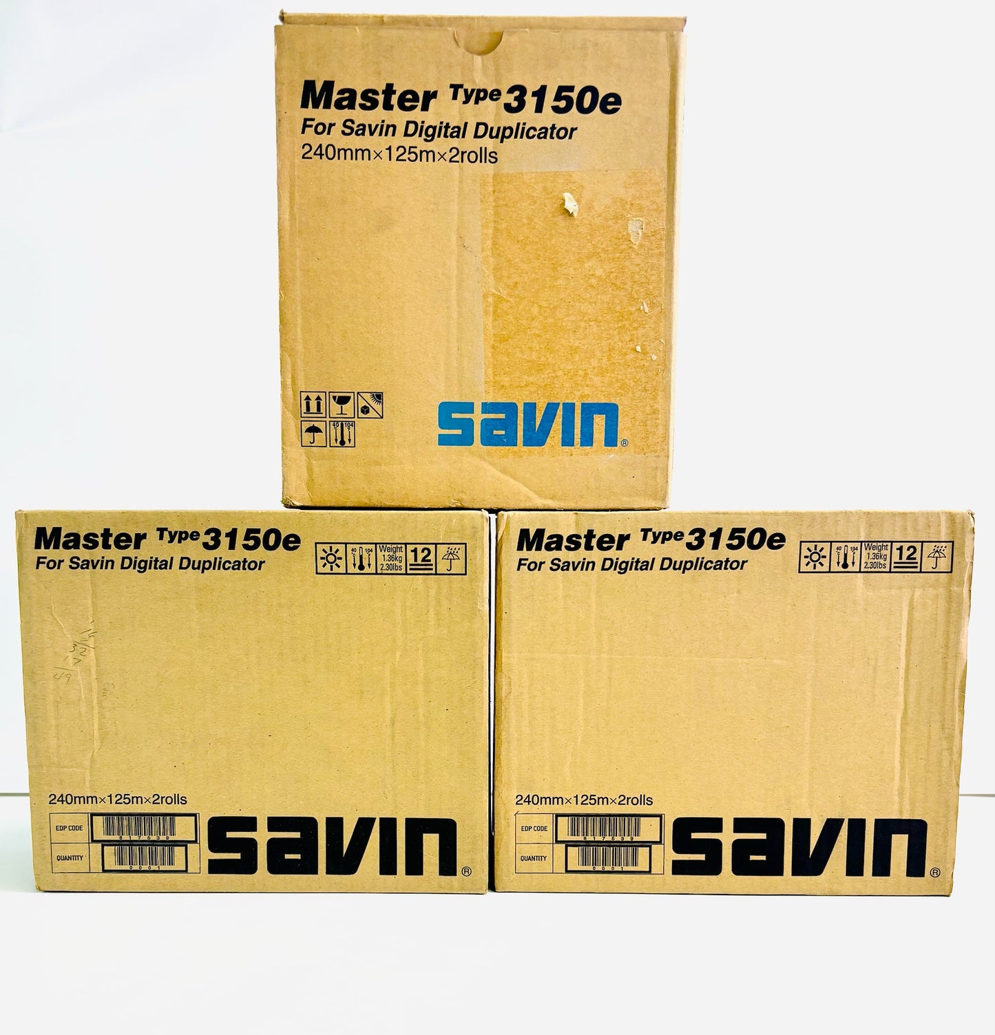3 Genuine Savin Type 3150e Duplicator Thermal Masters 4564 (6 rolls / total)