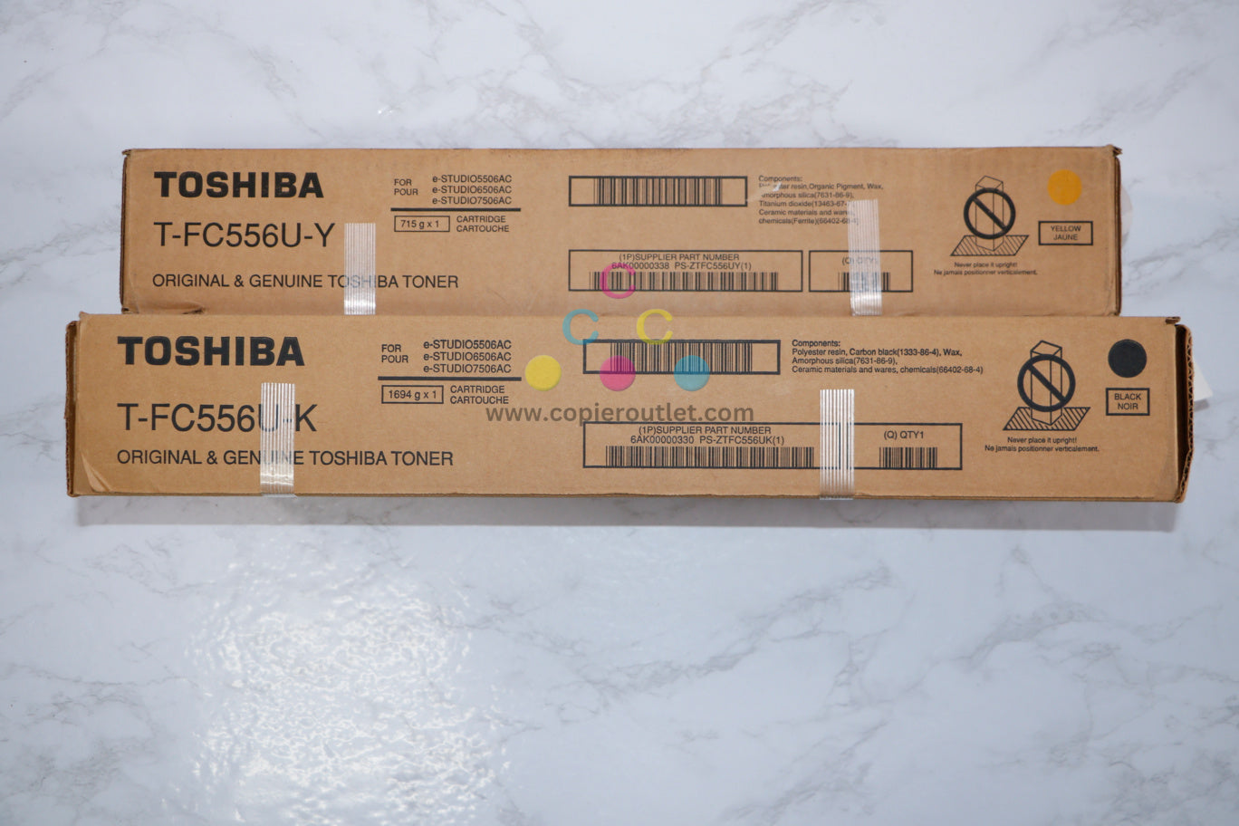 Toshiba T-FC556U Yellow and Black Toner Set For e-STUDIO 5506AC/6506AC/7506AC