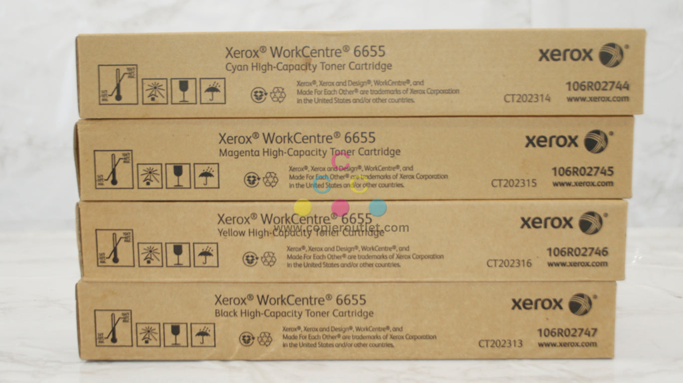 OEM Xerox WC6655,6655i High-Capacity CMYK Toner Set  106R02744/2745/2746/2747