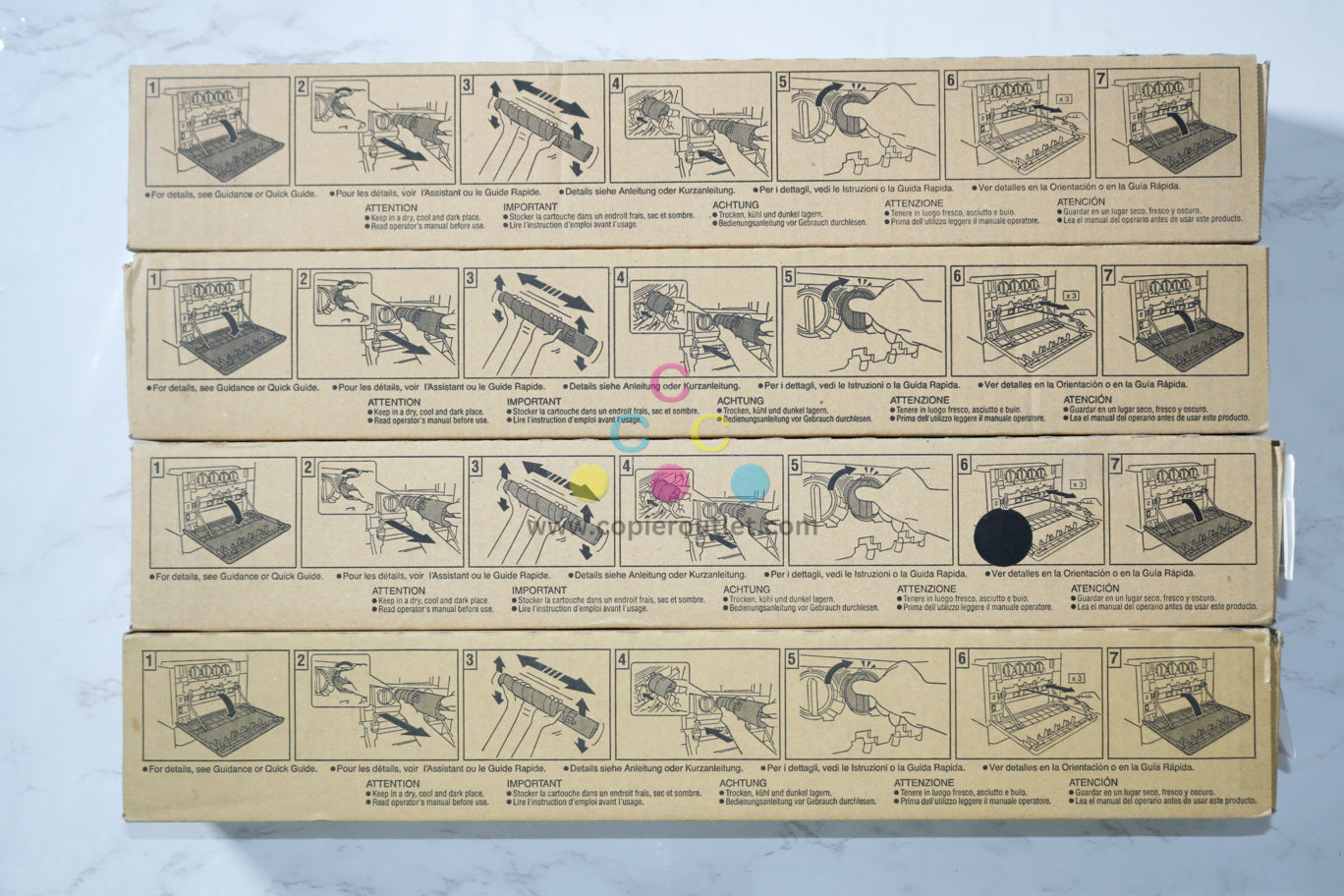 4 New OEM Muratec C3680,C2880,C2280 TS 3680 CMYK Toner A33K0M0,2M1,3M1,4M1