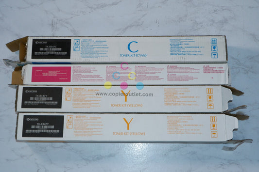 4 Open Genuine Kyocera TASKalfa 2552ci, 2553ci  TK-8347 CMYY Toner Cartridges