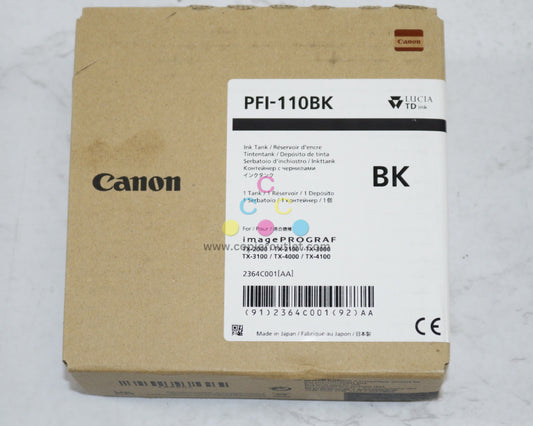 New OEM Canon TX2000,TX3000,TX4000 Black Pigment Ink PFI-110BK/2364C001[AA]