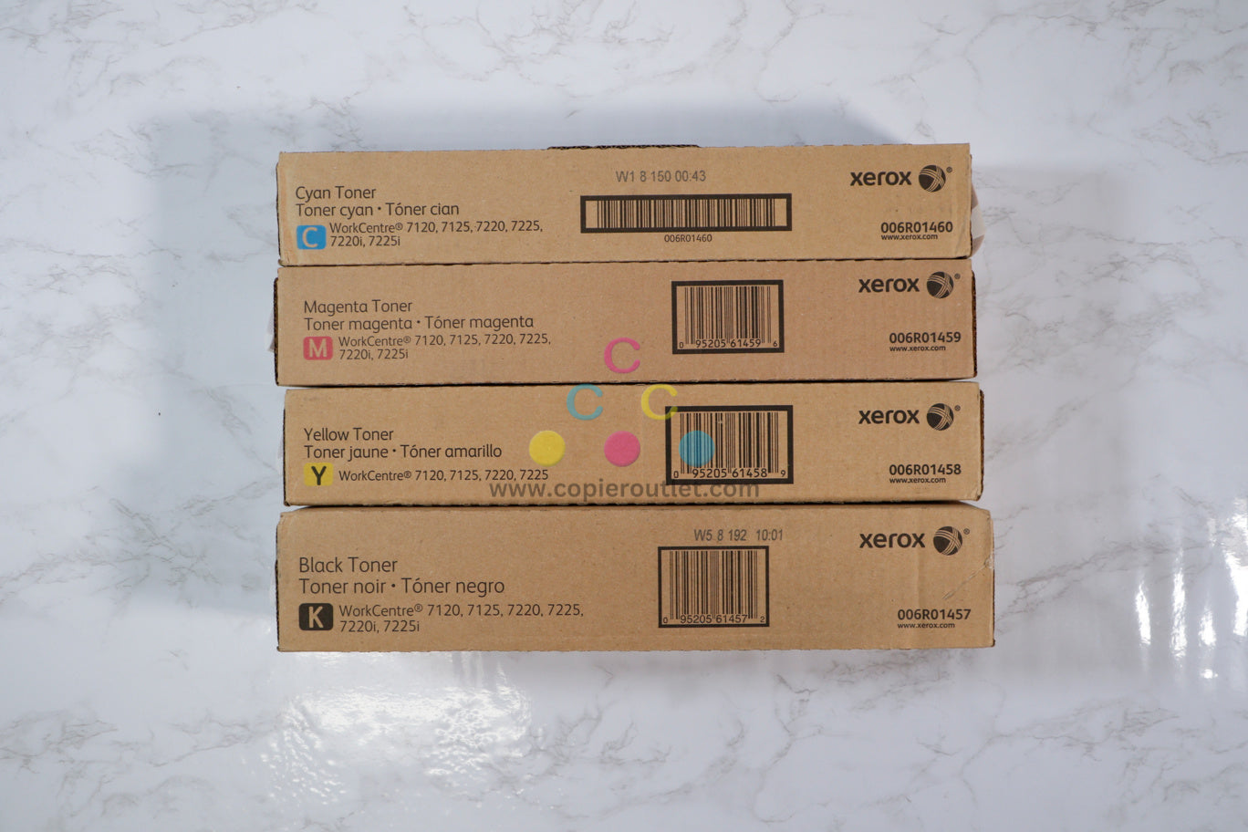 Xerox WC 7120 7125 7220 7225 7220i  CMYK Toner Set 006R01457,58,59,60