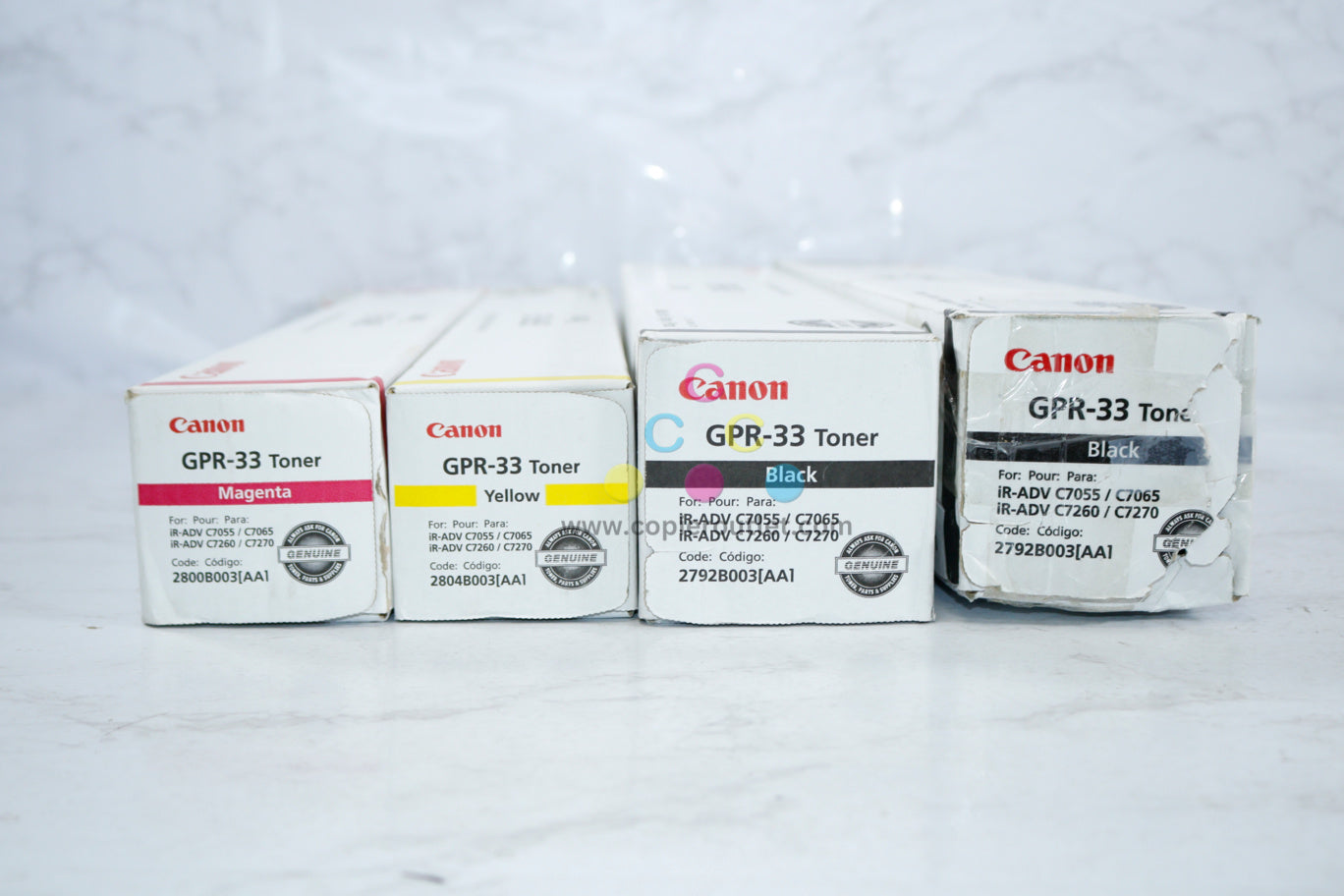 4 OEM Canon iRUNNER C7055,C7065,C7260,C7270 GPR-33 MYKK Toner Cartridges