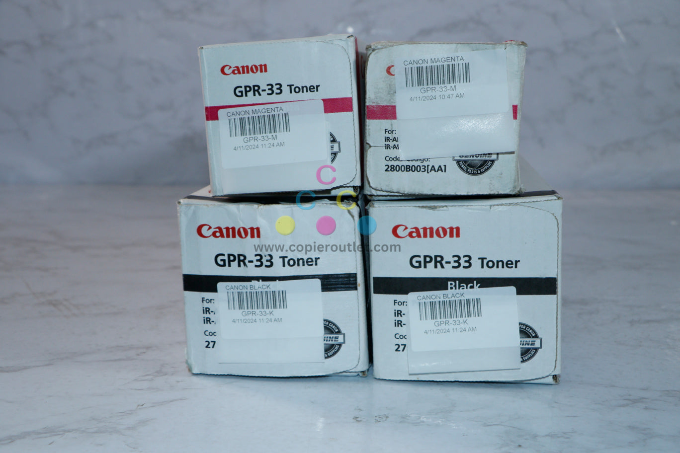 4 Cosmetic OEM Canon imageRUNNER C7055,C7065,C7260,C7270 MMKK GPR-33 Toners