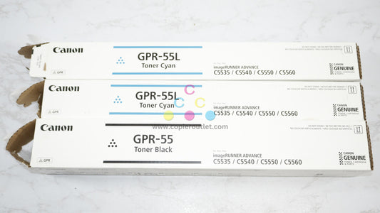 3 Open OEM Canon iR C5535/C5550 Toner GPR-55L C,C, GPR-55k 0485C003AB,0481C003BA