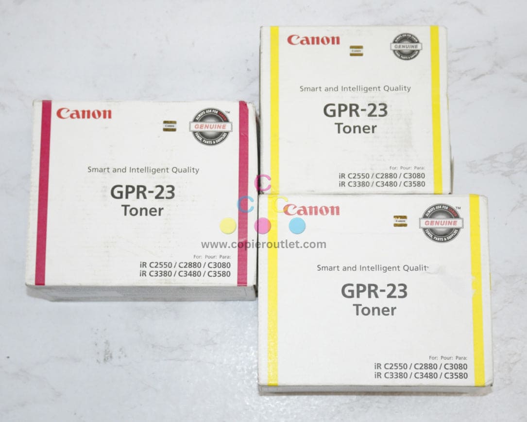 New OEM Canon iR C2550,C3080,C3580 MYY Toner Cartridges GPR-23 0454B003AA,0455B003AA