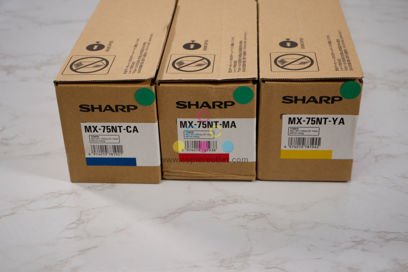 Genuine Sharp  MX-6500N MX-7090N MX-7500N MX-8090N MX-75NT CMY Toner Cartridges