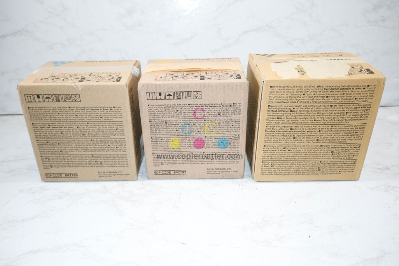 3 New OEM Ricoh IM C8003, C8003S CYK Toner Cartridge 842199, 842197, 842188