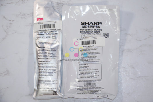 2 OEM Sharp MX-2630N,MX-2651 Magenta & Black Developer MX-61NV-BA,MX-61NV-SA