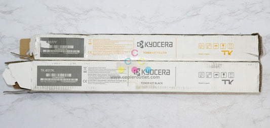 2 Open OEM Kyocera TASKalfa 5052ci,5053ci,6052ci,6053ci Toners TK-8517Y,TK-8517K