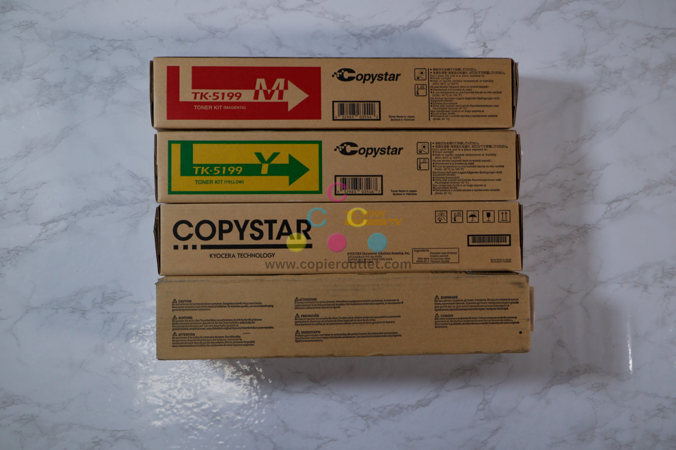 Copystar CS306ci/CS307ci/CS308ci TK-5199 Magenta, (2) Yellow, Black Toner Kit