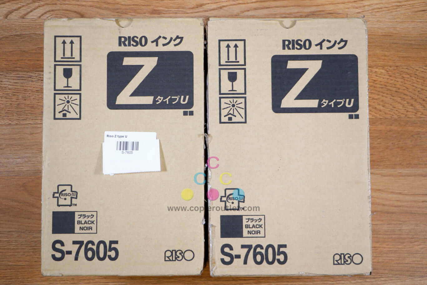 Lot of 2 Cosmetic Riso S-7605 Z Type Black Ink Cart Riso - EZ 200/EZ 391U/RZ-977
