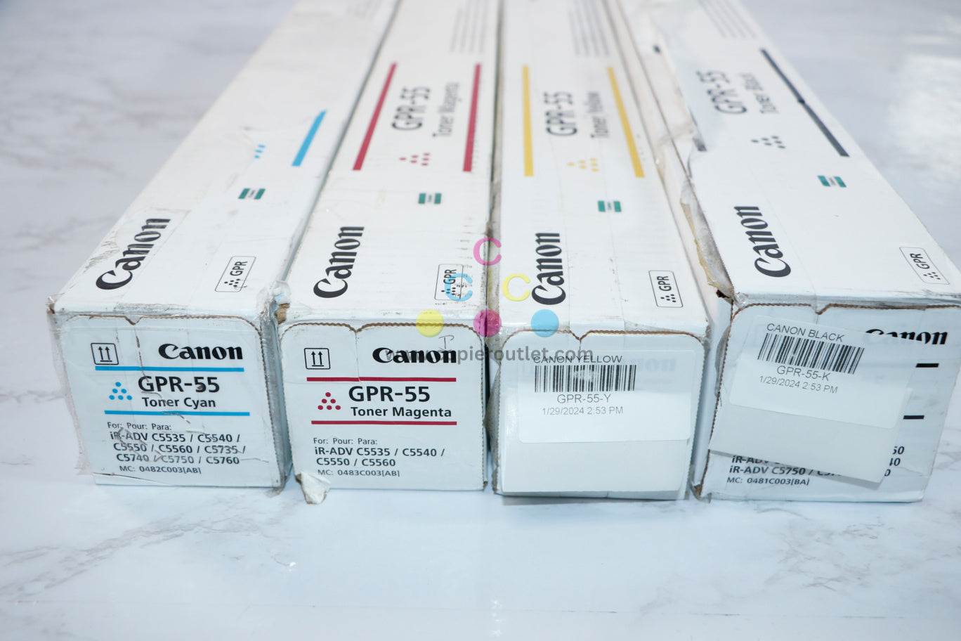 4 Cosmetic OEM Canon Image Runner C5535,C5540,C5550,C5560 GPR-55 CMYK Toners