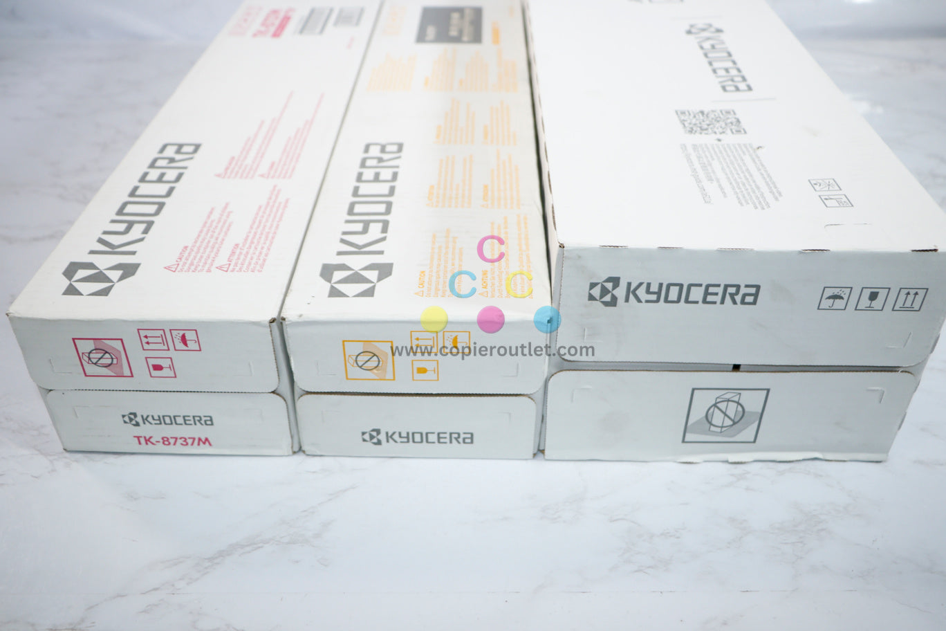 New OEM Kyocera TASKalfa 7052ci,7353ci,8052ci MYK Toner Set TK-8737M,Y,K