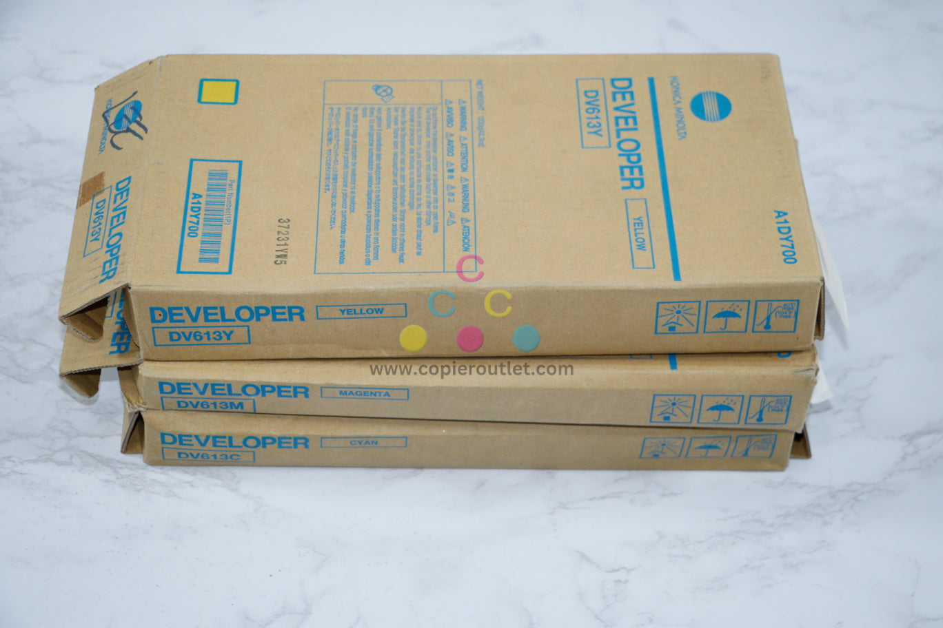 Open Genuine Konica Minolta DV613 CMY Developer BizHub Press PRESS C8000 Pro C6500