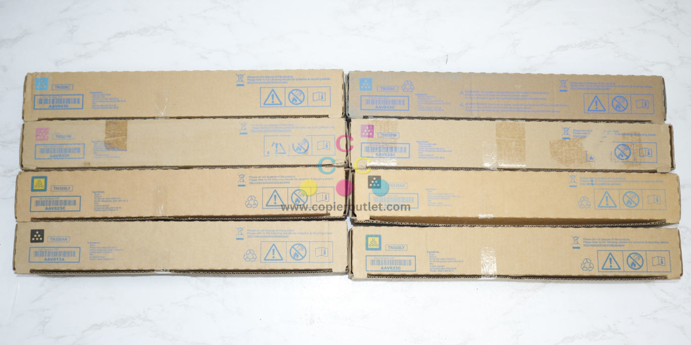 8 New OEM Konica Bizhub C250i,C300i,C360i CCMLYAK Toners TN328 Same Day Ship!!