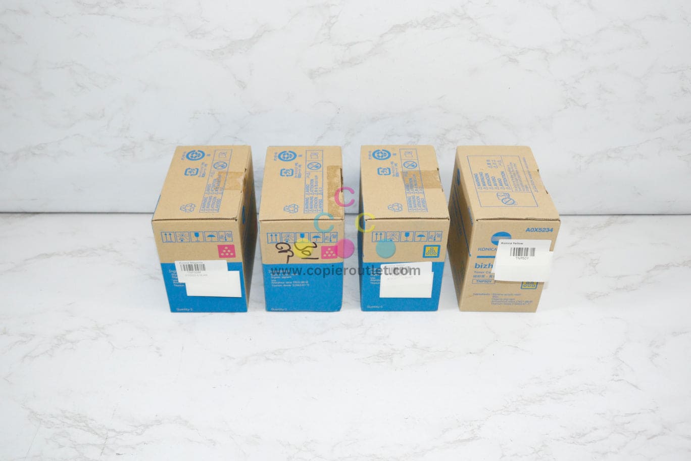 4 OEM Konica Minolta Bizhub C3100P MMYY Toner Cartridges TNP50M & TNP50Y