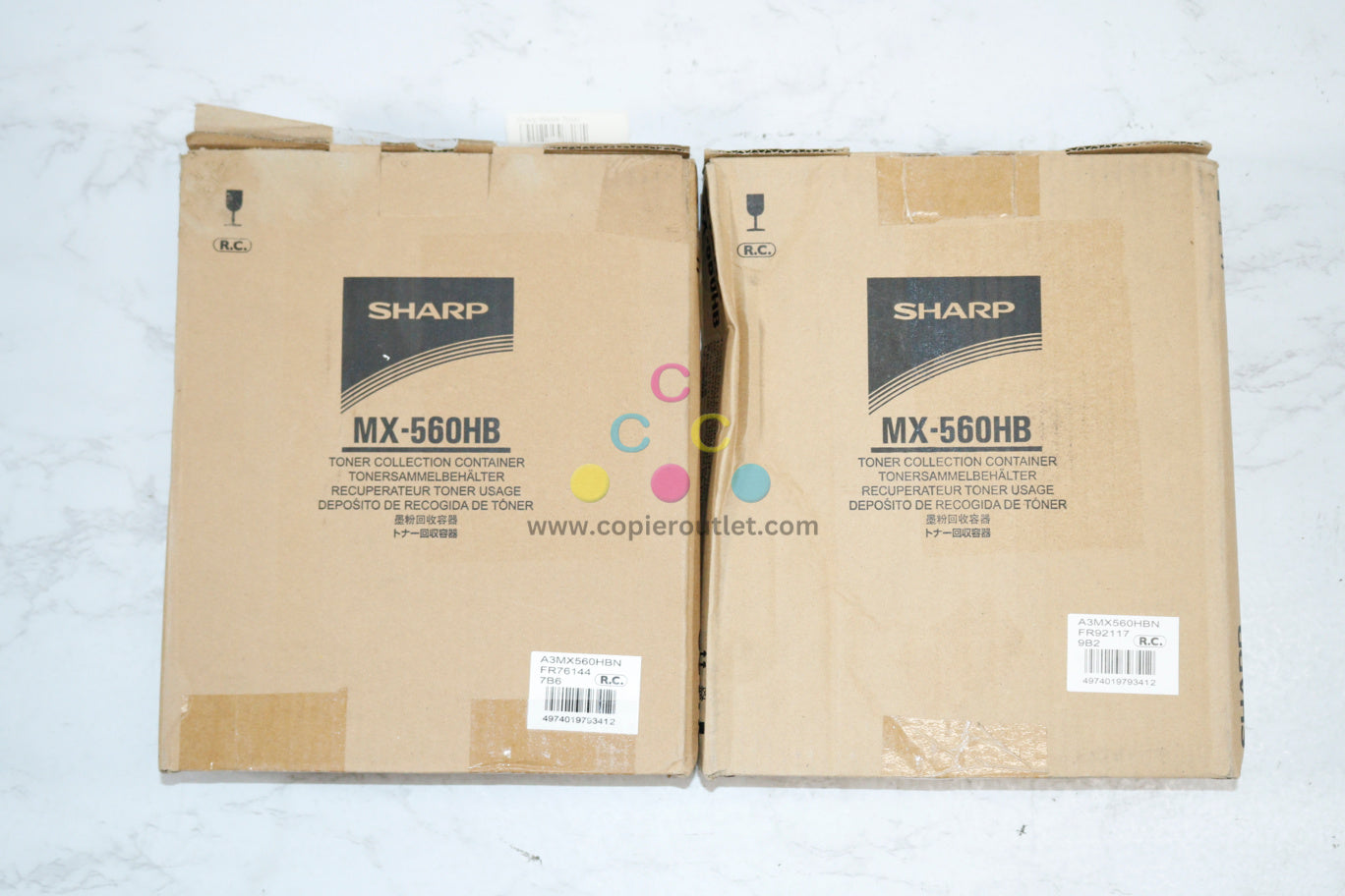 2 OEM Sharp MX-560HB Waste Toner Containers MX-M364N/MX-M565N Same Day Ship