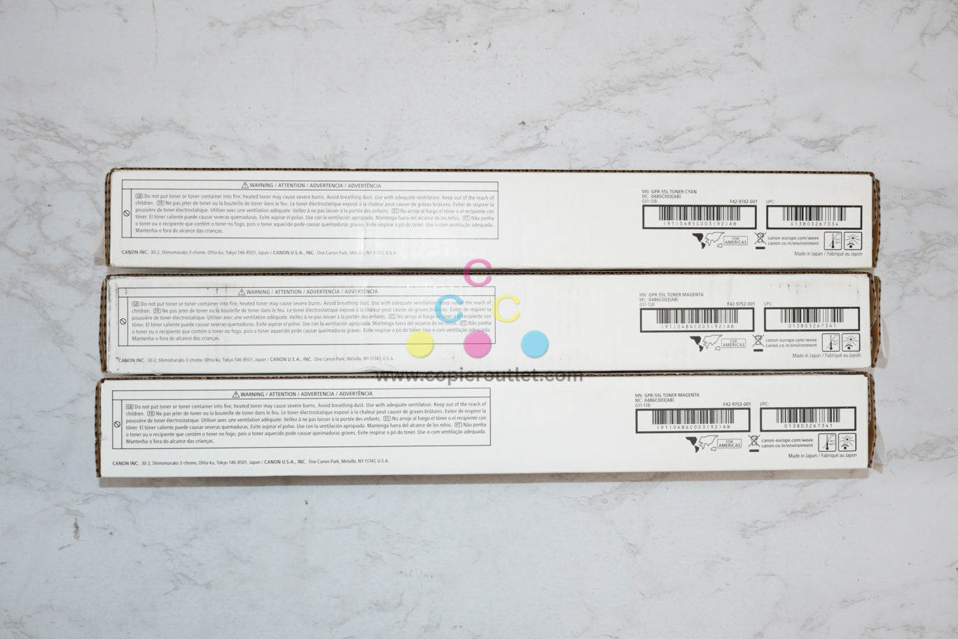 3 New OEM Canon iR-ADV C5535,C5540,C5550,C5560 GPR-55L CMM Toners