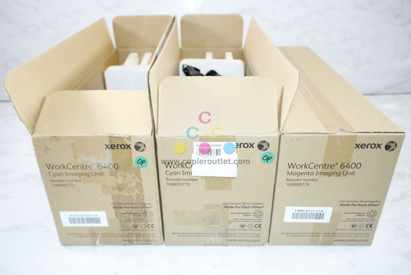 3 OEM Xerox WorkCentre 6400 CCM Imaging Unit 108R00775, 108R00776 (Open Cyan)