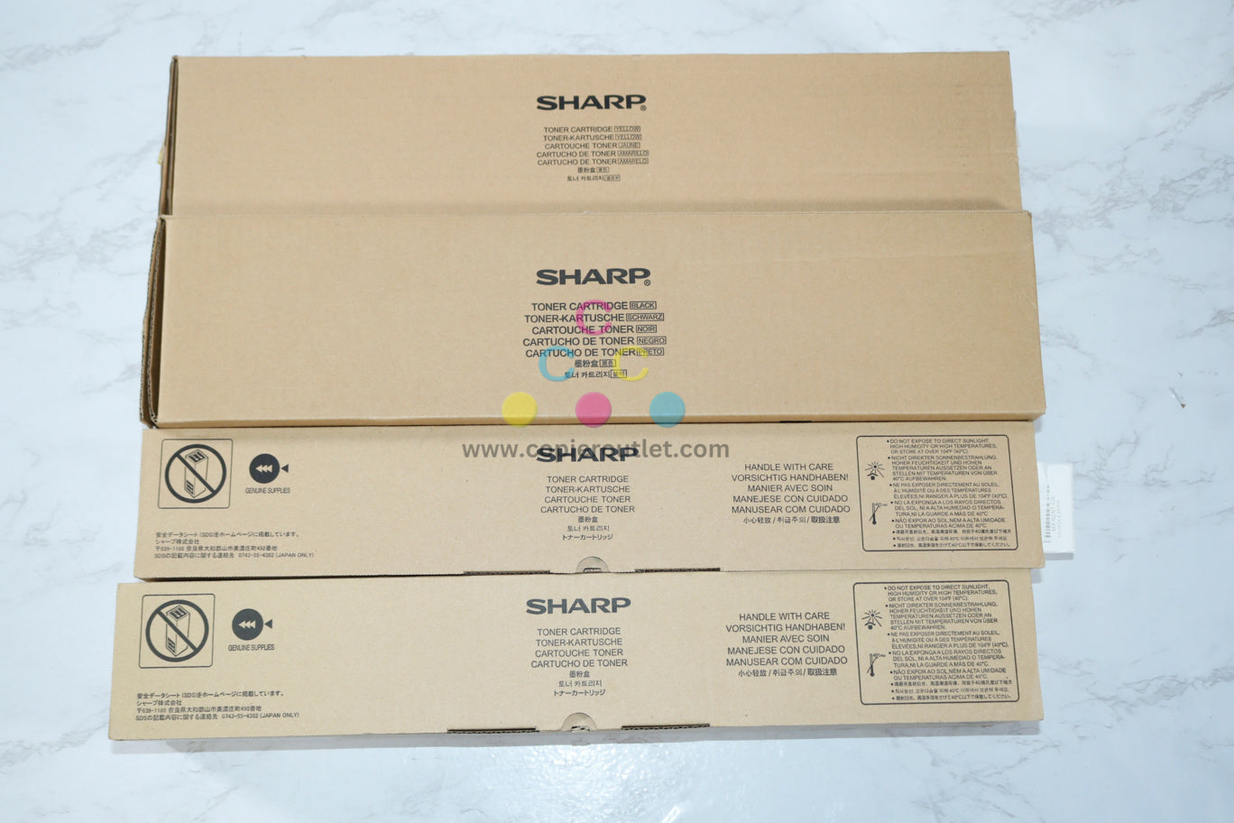 4 New OEM Sharp MX-6240N,6500N,580N,7040N,7090N,7500N MX-62NT CCYK Toners