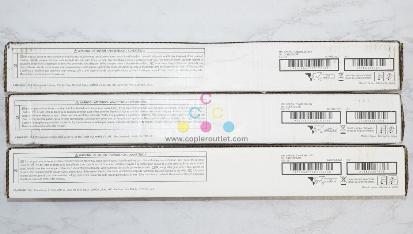 3 New OEM Canon iR-ADV C5535,C5540,C5550,C5560 MYY Toners GPR-55L