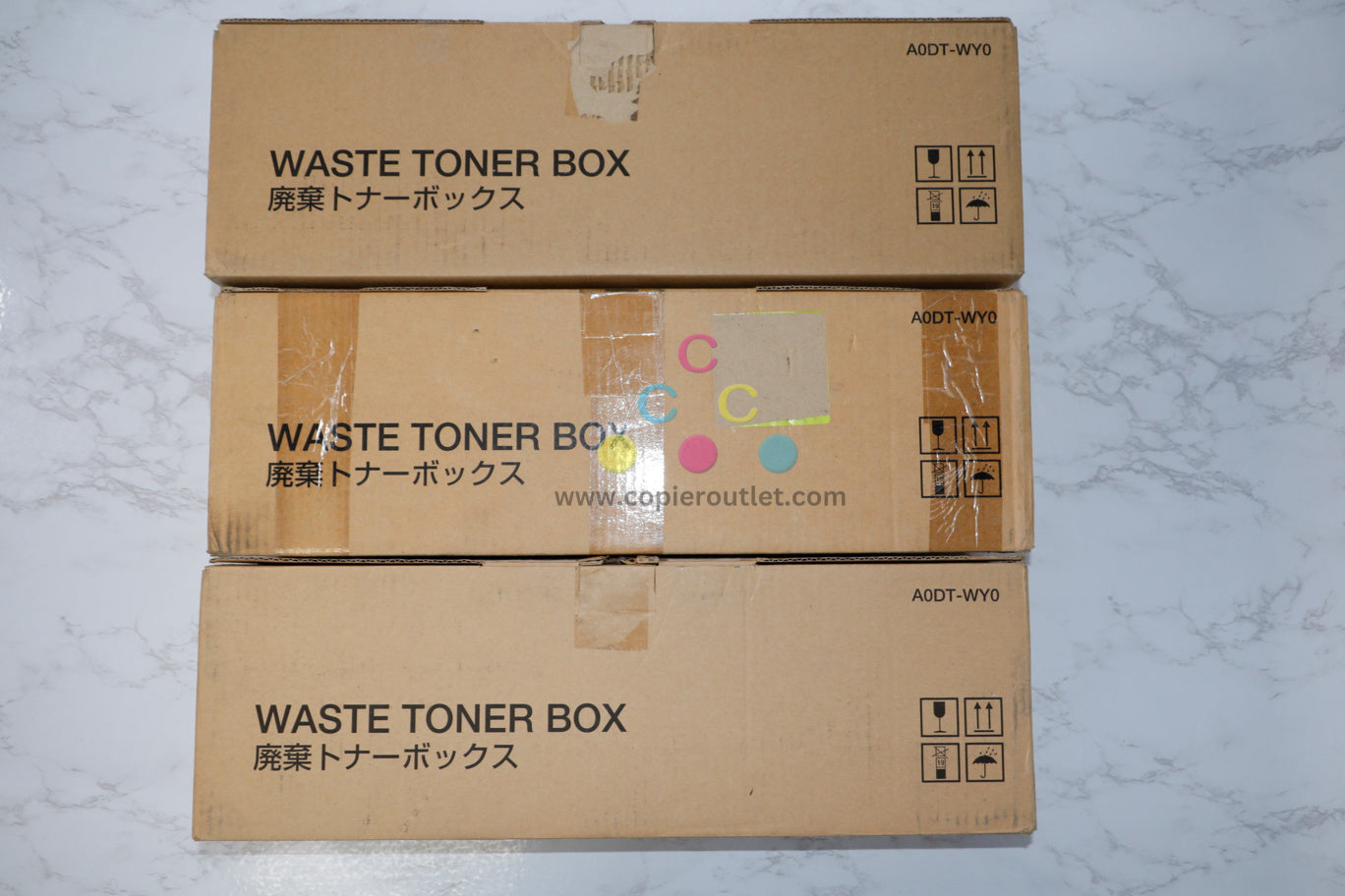 3 Cosmetic OEM Konica Minolta bizhub C200,C203,C253 Waste Toner Boxes A0DT-WY0