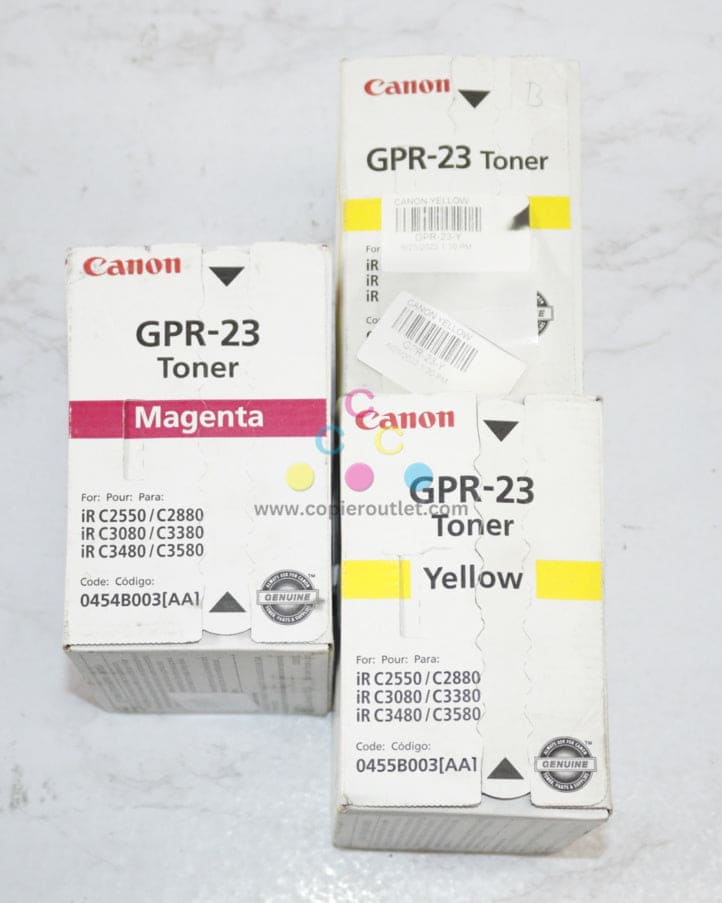 New OEM Canon iR C2550,C3080,C3580 MYY Toner Cartridges GPR-23 0454B003AA,0455B003AA