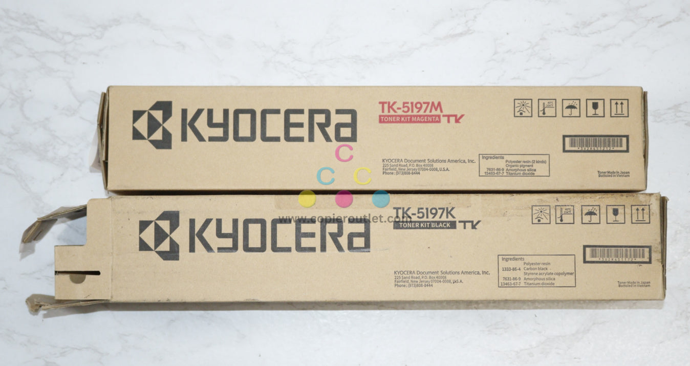 2 OEM Kyocera TASKalfa 306ci,307ci,308ci MK Toner TK-5197M,TK-5197K (Open Black)