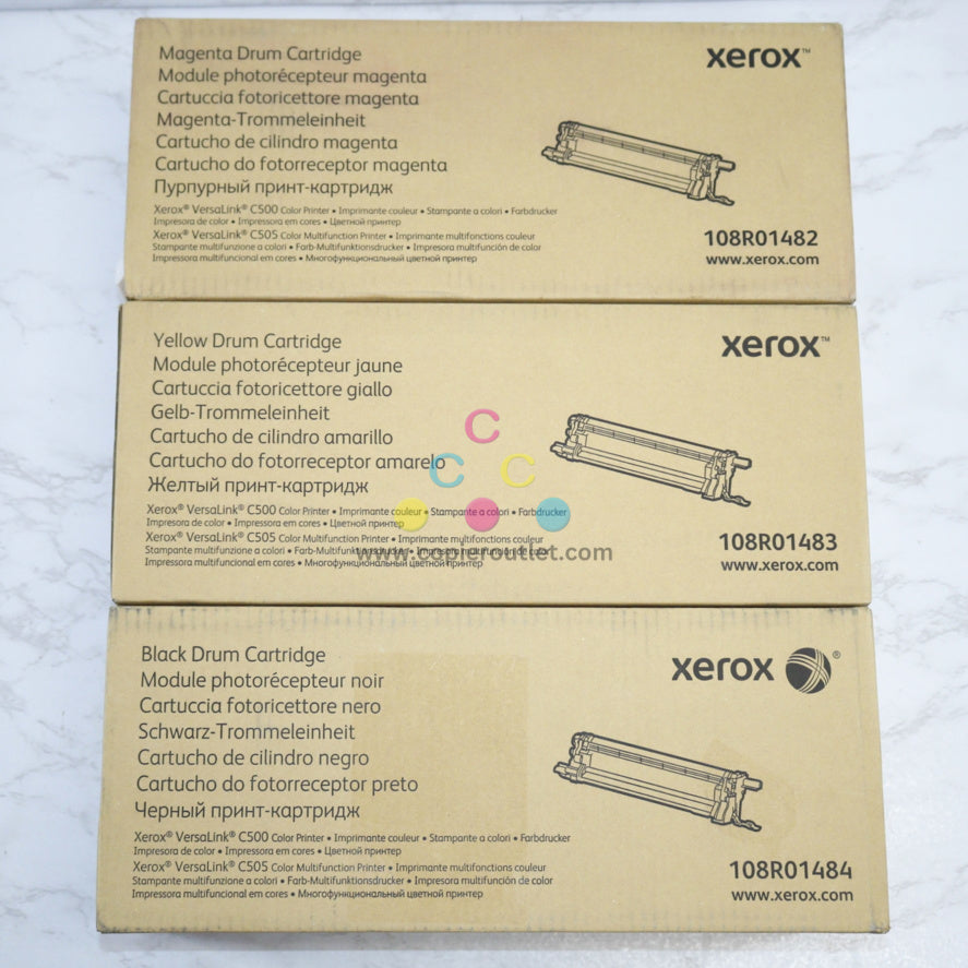 New OEM Xerox VersaLink C500,C505 MYK Drum Cartridge 108R01482,3,4 Same Day Ship