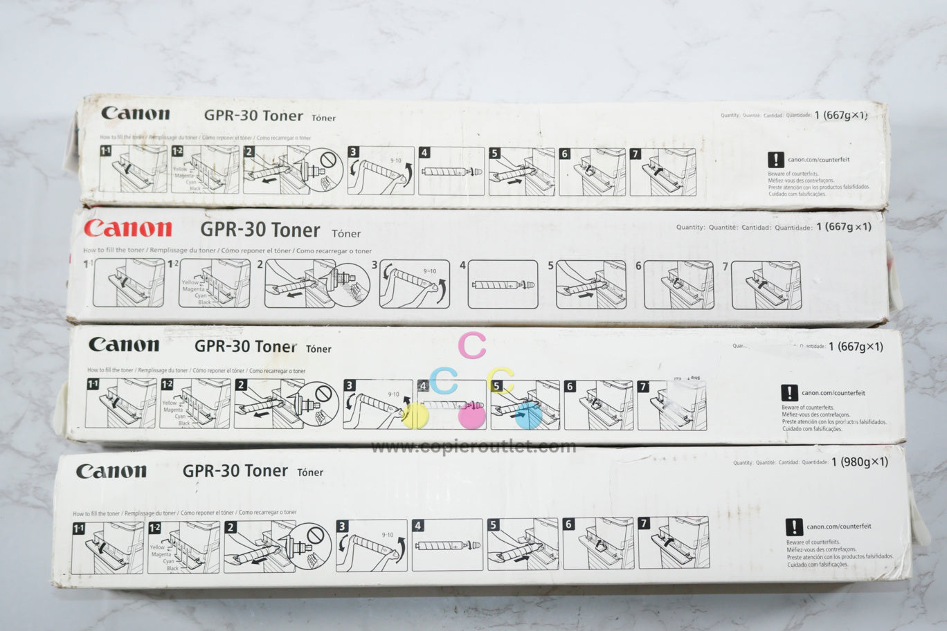 4 Cosmetic OEM Canon iRUN ADV C5045,C5051,C5250,C5255 GPR-30 CMYK Toners