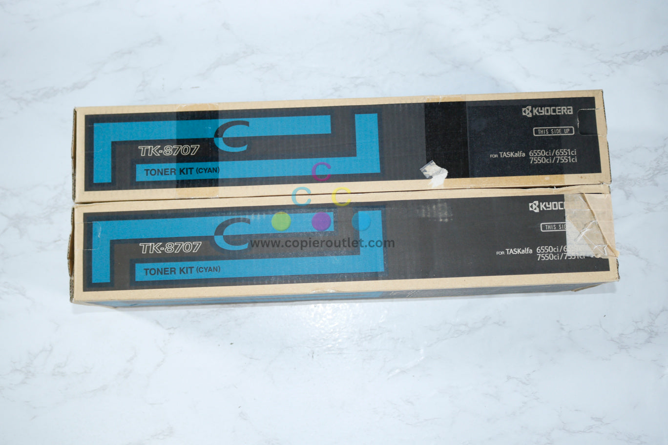 2 OEM Kyocera TASKalfa 6550ci/6551ci/7550ci Cyan Toners TK-8707C Same Day Ship