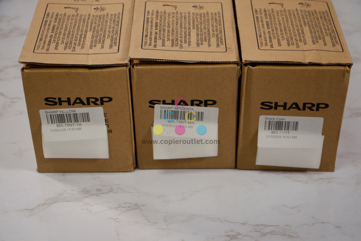 Genuine Sharp  MX-6500N MX-7090N MX-7500N MX-8090N MX-75NT CMY Toner Cartridges